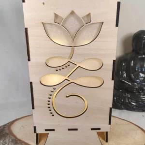 Lampe lotus en bois de peuplier français certifié