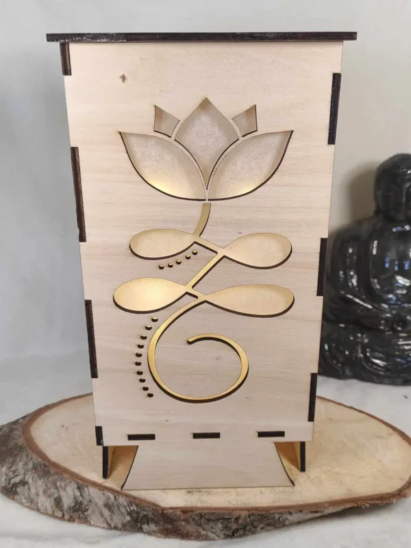 Lampe lotus en bois de peuplier français certifié