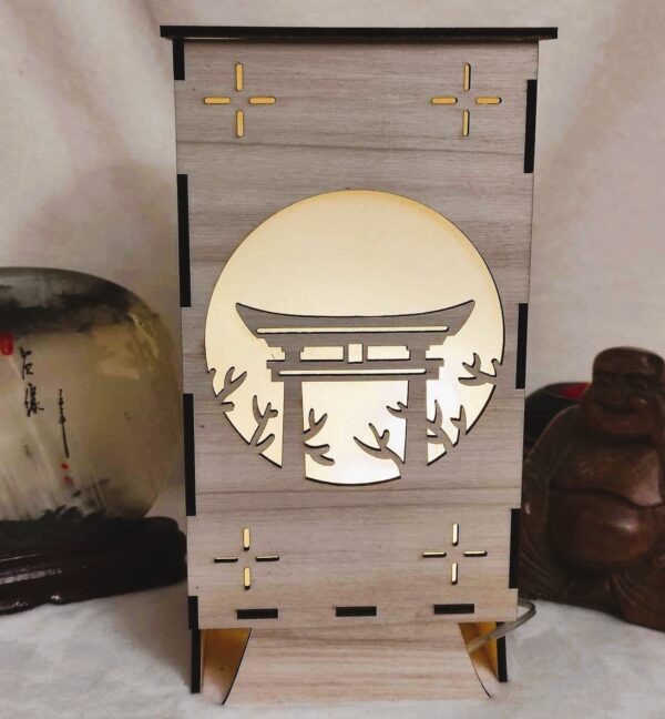 Lampe japonaise bois Torii 2